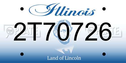 2T70726 Illinois License Plate