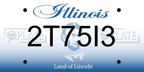 2T75I3 Illinois License Plate