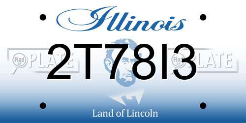 2T78I3 Illinois License Plate