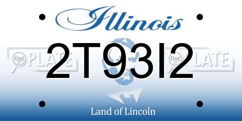 2T93I2 Illinois License Plate