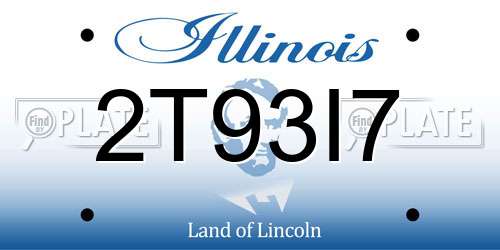 2T93I7 Illinois License Plate