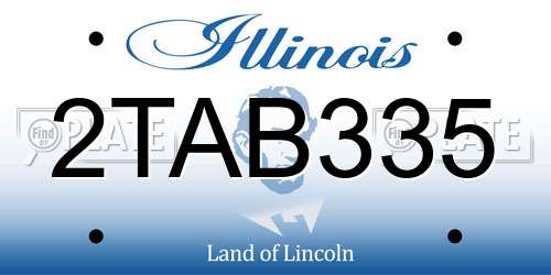 2TAB335 Illinois License Plate
