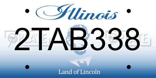 2TAB338 Illinois License Plate