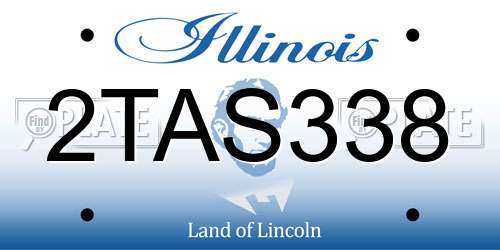 2TAS338 Illinois License Plate