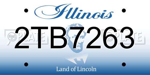 2TB7263 Illinois License Plate