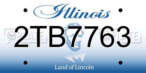2TB7763 Illinois License Plate
