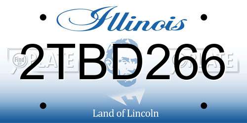 2TBD266 Illinois License Plate