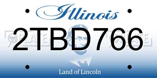2TBD766 Illinois License Plate