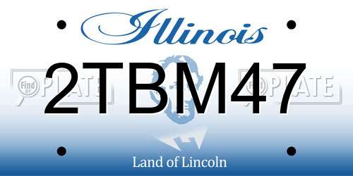 2TBM47 Illinois License Plate