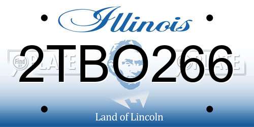 2TBO266 Illinois License Plate