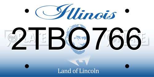2TBO766 Illinois License Plate