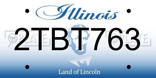 2TBT763 Illinois License Plate