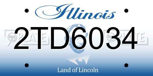 2TD6034 Illinois License Plate