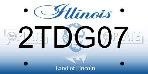 2TDG07 Illinois License Plate