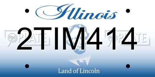 2TIM414 Illinois License Plate