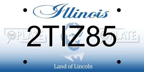 2TIZ85 Illinois License Plate