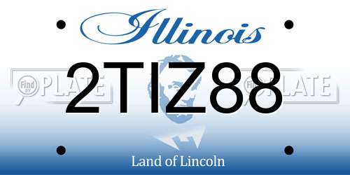 2TIZ88 Illinois License Plate