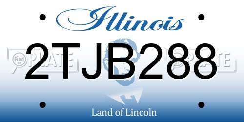 2TJB288 Illinois License Plate