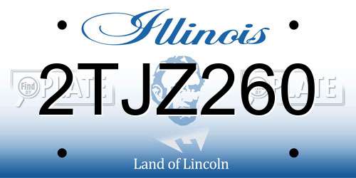 2TJZ260 Illinois License Plate