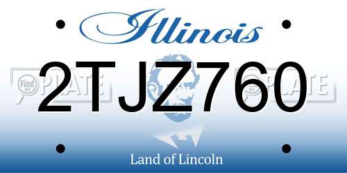 2TJZ760 Illinois License Plate