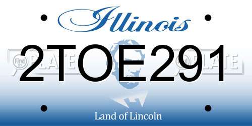 2TOE291 Illinois License Plate