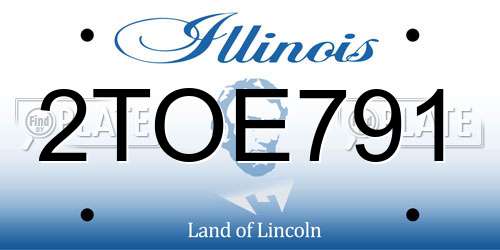 2TOE791 Illinois License Plate