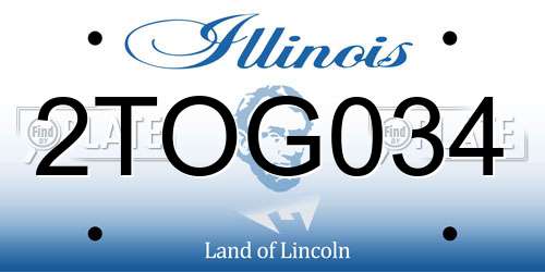 2TOG034 Illinois License Plate