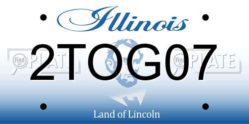 2TOG07 Illinois License Plate