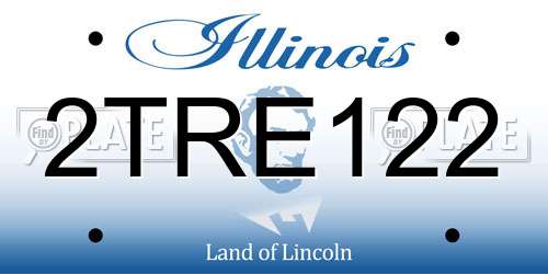 2TRE122 Illinois License Plate