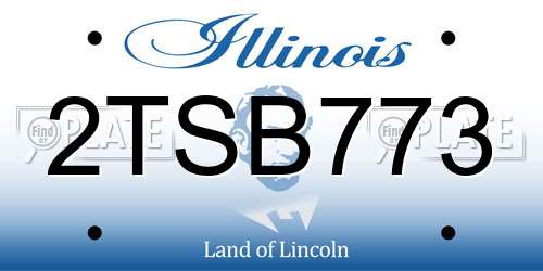 2TSB773 Illinois License Plate