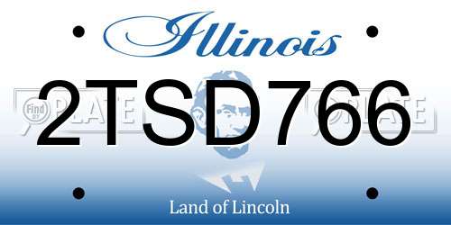 2TSD766 Illinois License Plate