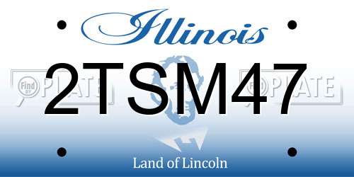 2TSM47 Illinois License Plate