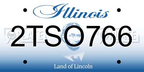 2TSO766 Illinois License Plate