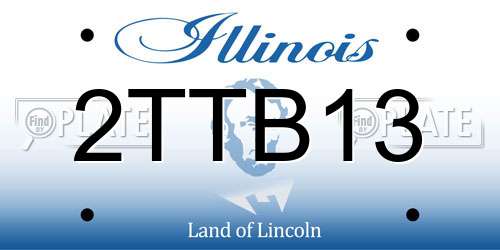 2TTB13 Illinois License Plate