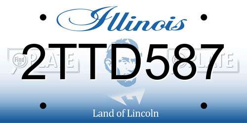 2TTD587 Illinois License Plate