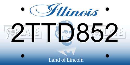 2TTD852 Illinois License Plate