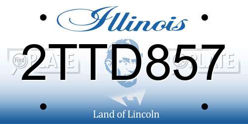 2TTD857 Illinois License Plate