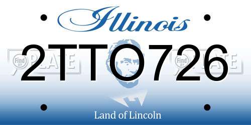 2TTO726 Illinois License Plate
