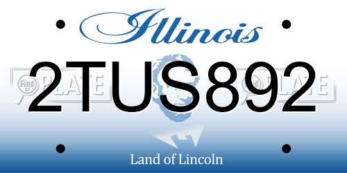2TUS892 Illinois License Plate