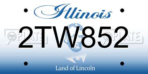 2TW852 Illinois License Plate