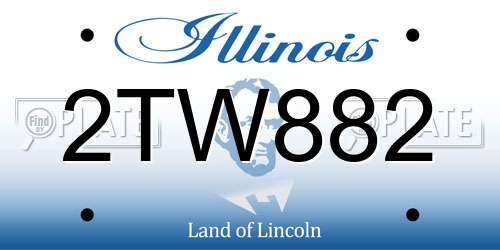 2TW882 Illinois License Plate