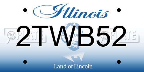 2TWB52 Illinois License Plate