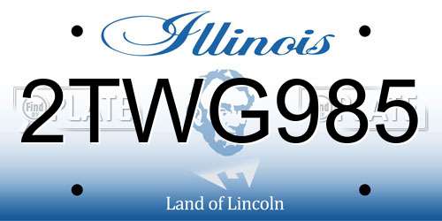 2TWG985 Illinois License Plate