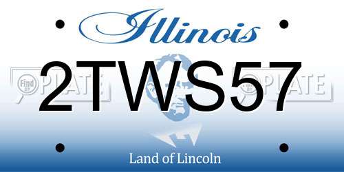 2TWS57 Illinois License Plate