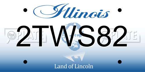 2TWS82 Illinois License Plate