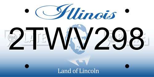 2TWV298 Illinois License Plate