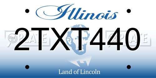 2TXT440 Illinois License Plate