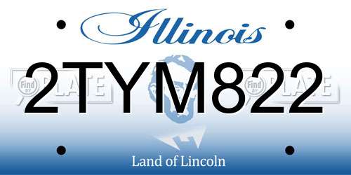 2TYM822 Illinois License Plate