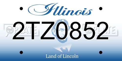 2TZ0852 Illinois License Plate