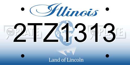 2TZ1313 Illinois License Plate